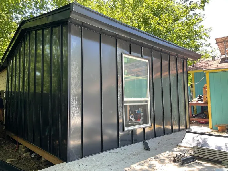 Black standing seam metal wall panels for Metal Roof Installation in Bacliff